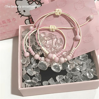 สร้อยข้อมือสีชมพูทอมือ Niche Cute Student Best Friend Gift K…