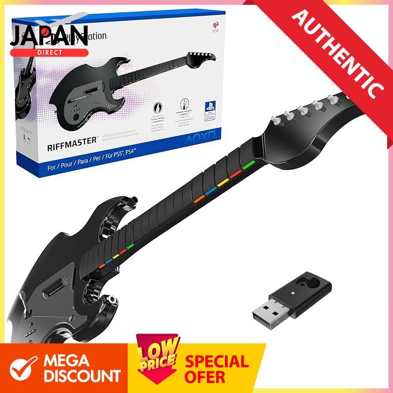 Bộ điều khiển đàn ghi-ta không dây PDP riffmaster dành cho fortnite Festival/Rock Band 4 ps5/PS4 có thể gập lại độ trễ cực thấp và thời gian chơi 36 giờ [Sản phẩm được cấp phép của Sony chính hãng].