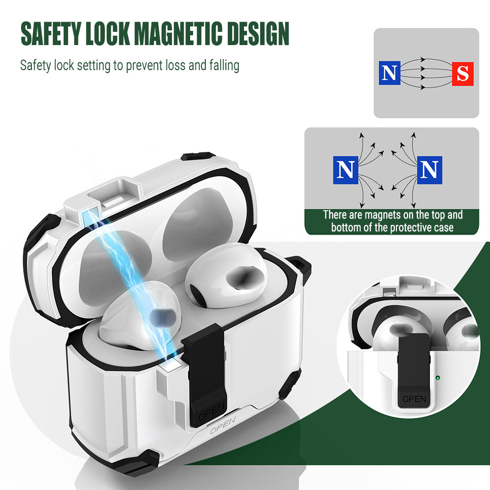 💕COD💕เคส AirPods 4 3 2 1 Pro Pro 2 3 แบบล็อคแน่นหนา กันกระแทกทั้งตัว(USB-C) พร้อมพวงกุญแจlanyard ล็อคป้องกันการตกหล่น - รูปที่ 4