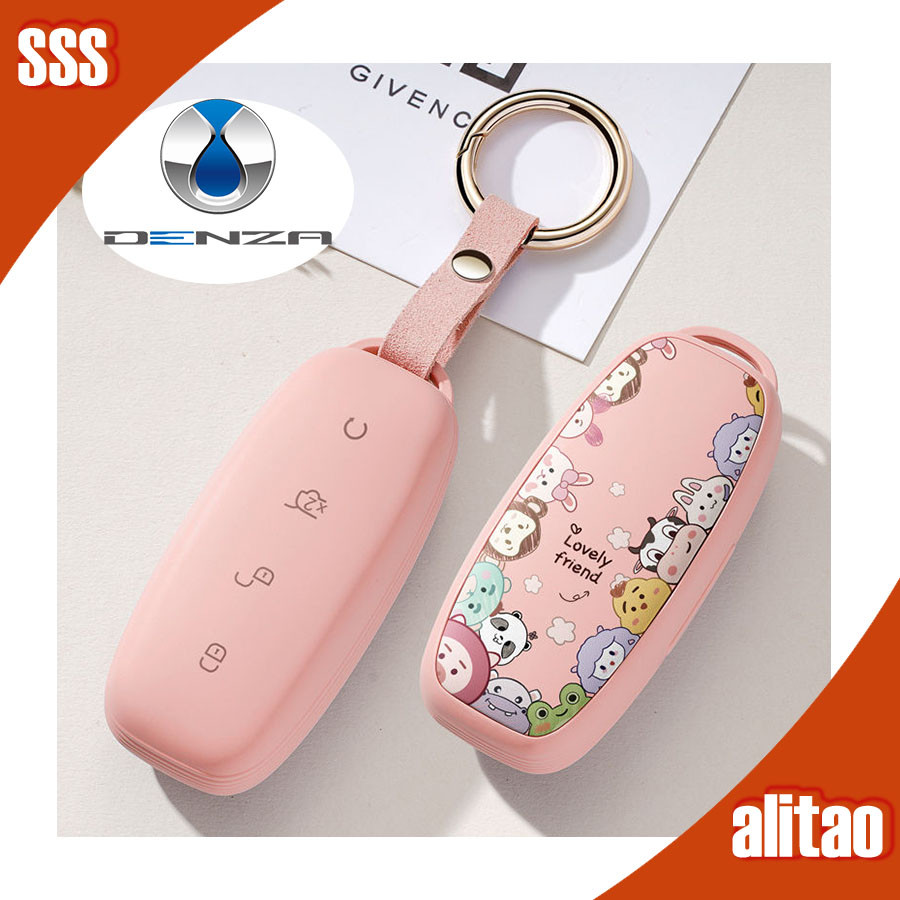 [พร้อม] เคสกุญแจการ์ตูน DENZA D9 DENZA EV ห่วงกุญแจโลหะอ่อน YZUD