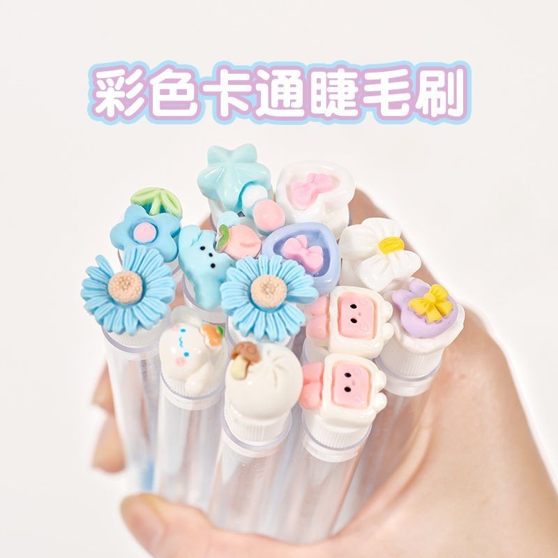 ขนตางอนเด้ง แปรงขนตามีสีสัน แปรงคิ้วพกพา ก้านคริสตัล เกลี่ยง่าย ขนแปรงนุ่ม หวีขนาดเล็ก