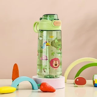 กระติกน้ำ ขนาด550ml ลายการ์ตูน สําหรับเด็กอนุบาล ถ้วยน้ำแบบพกพาน่ารัก พร้อมที่จับ แฟชั่น พร้อมหลอด