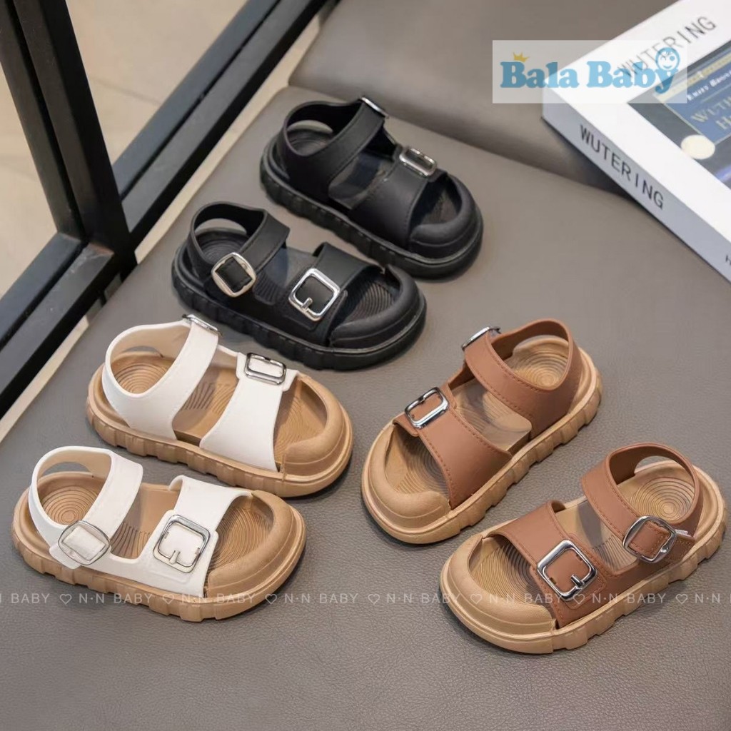 รองเท้าแตะกีฬา รองเท้าเด็ก รองเท้าแฟชั่นเด็ก มีกันลื่น สไตล์มินิมอล สำหรับอายุ 1-4 ปี DDX37