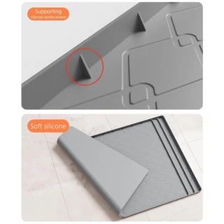 DEVO ตู้ Liner, ทําความสะอาดง่ายซิลิโคนภายใต้ Sink Mat, มัลติฟังก์ชั่นกันน้ํา 34" x 22" ถาดอ่างล้างจานสําหรับห้องครัวห้องน้ํา