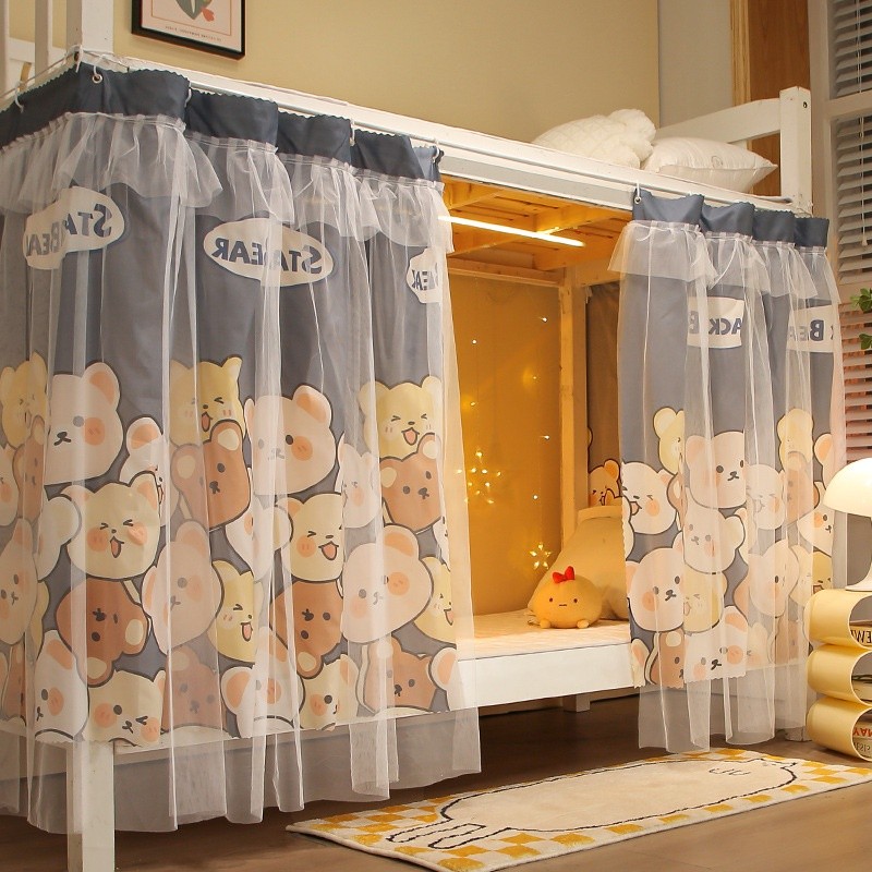 แนะนำ ผ้าม่าน 2PCS วันแดดหอพักนักศึกษาผ้าม่านหอพักวิทยาลัยเตียงเดี่ยวชั้นบนเตียงสองชั้น1.35*2m ราคาพิเศษ มีเก็บเงินปลายทาง