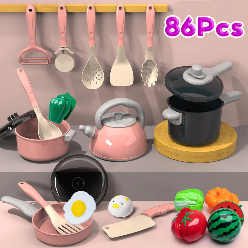 ครัวเด็ก 28/61/71/86Pcs ของเล่นครัว ของเล่นทําอาหาร จําลองการทําอาหาร ของเล่นเด็ก ชุดเครื่องครัว