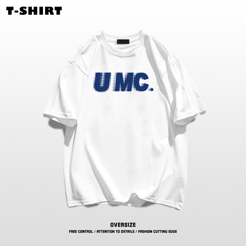 เสื้อยืดโอเวอร์ไซส์เวอร์ชั่นเกาหลี "UMC."ลาย ผ้าไฮเกรด ผ้าคอตตอนใส่สบาย