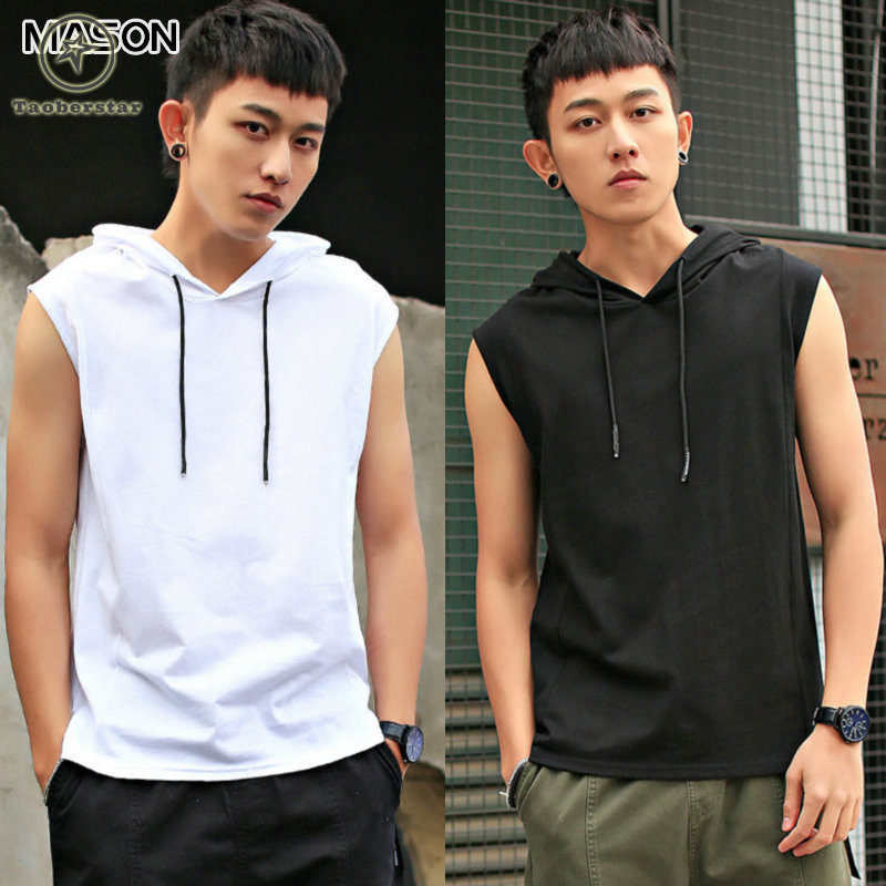 Taoberstar Hooded Vest เสื้อยืดแขนกุดมีฮู้ดผู้ชาย