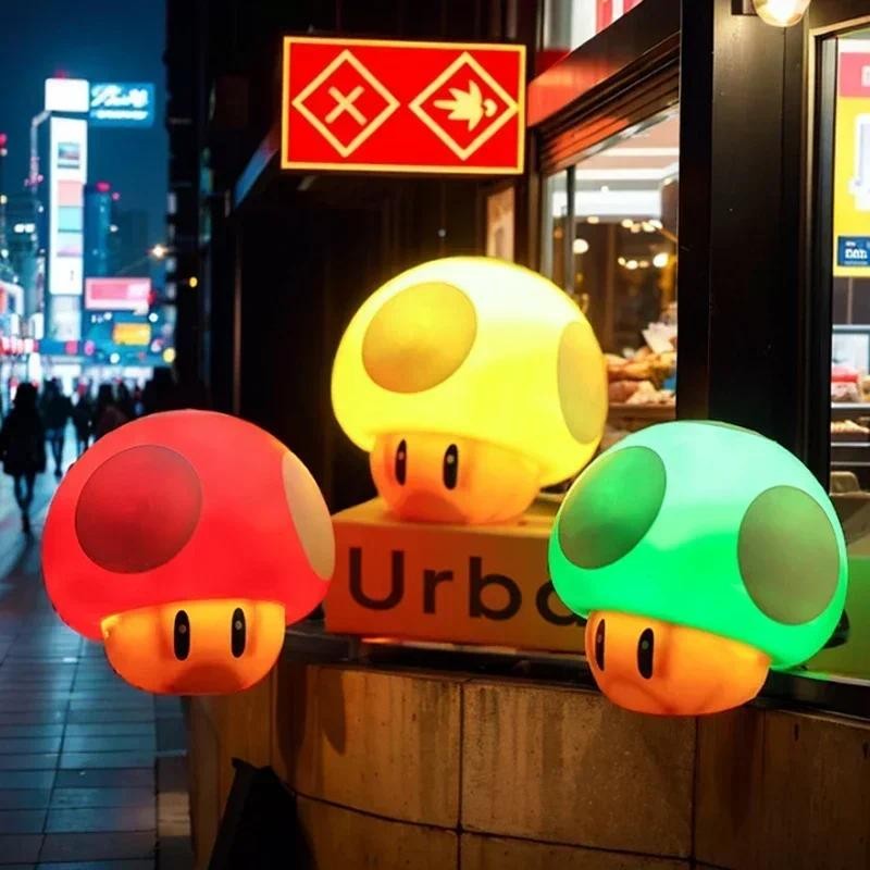 Super Mario Bros อะนิเมะโคมไฟกลางคืน LED เสียงคําถาม Mark เห็ดตัวเลขการกระทําของเล่นน่ารัก Star ไฟของขวัญวันเกิดเด็ก