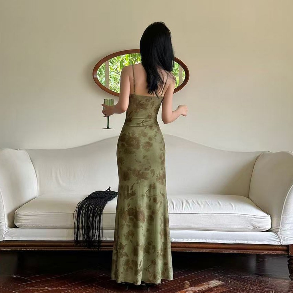 ชุดเดรสสวย ๆ สีเขียว ผ้าตาข่ายลายดอกไม้ - รูปที่ 2