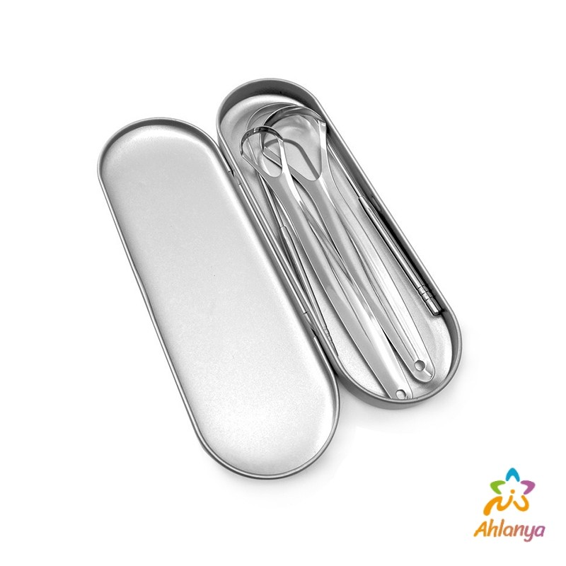 AY ที่ขูดลิ้น สเตนเลส รูปตัว U เซตขูด เคลือบ แบบพกพา พร้อมส่งในไทย tongue cleaning - รูปที่ 7