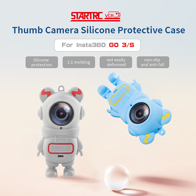 สําหรับ DJI Insta360 GO3S ฝาครอบป้องกันซิลิโคน GO3 นักบินอวกาศ Thumb กล้องซิลิโคนหนาเลนส์ Anti Drop Cover อุปกรณ์เสริมกล้อง
