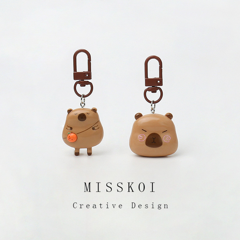 MISSKOI น่ารัก Kapibara Capybara พวงกุญแจการ์ตูน All-Match กระเป๋าเป้สะพายหลังเครื่องประดับ