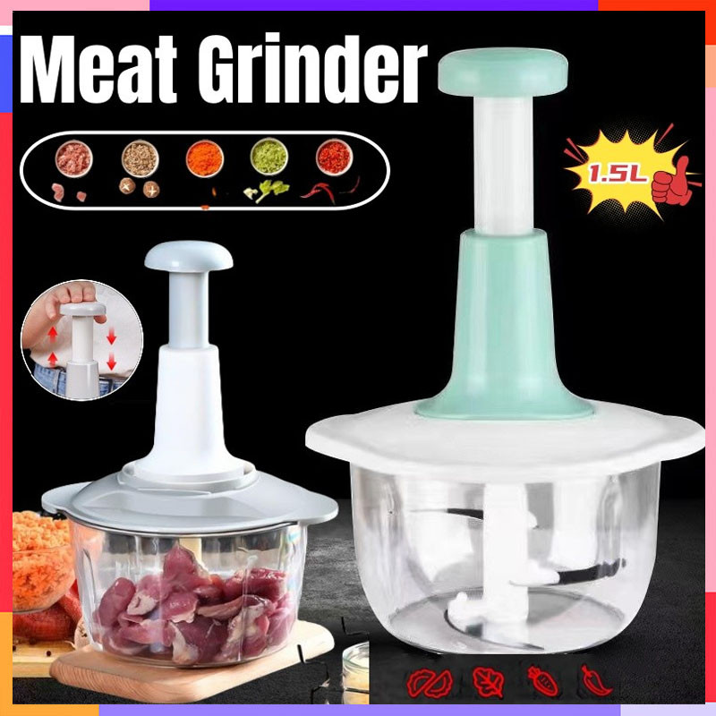 1.5L Manual Chopper Hand Press เครื่องบดเนื้ออาหาร Blander Kering Pengisar กระเทียมกด