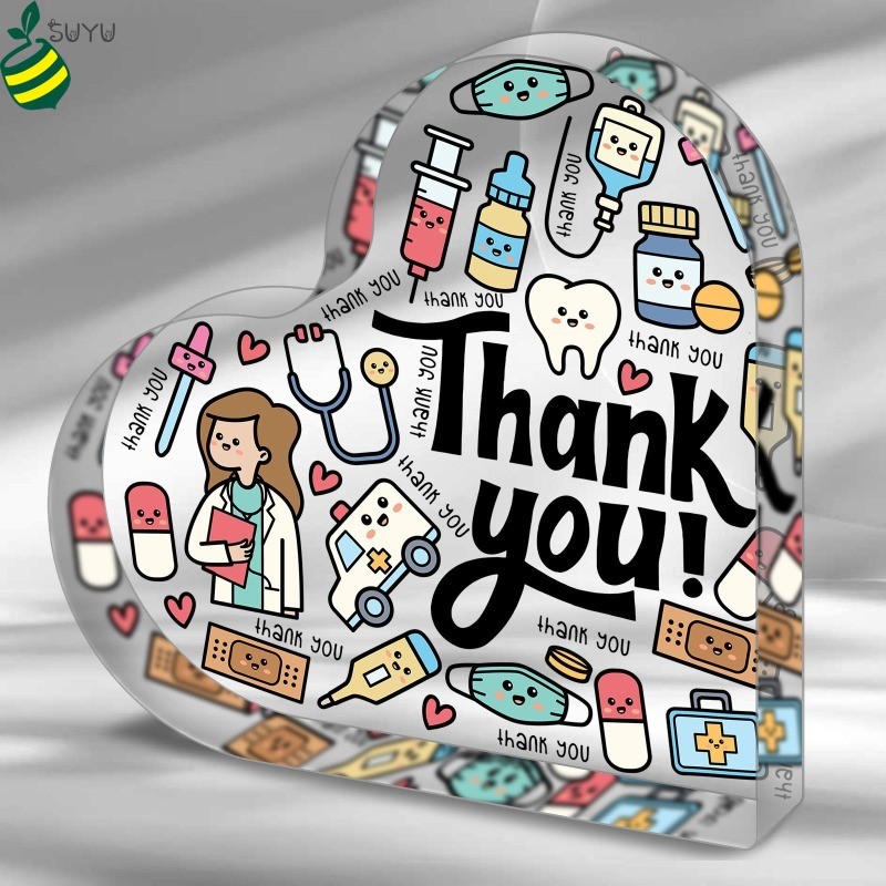 1ชิ้นการ์ตูนอะคริลิรูปหัวใจพยาบาลทํานายตกแต่ง-เหมาะสําหรับพยาบาลวัน,ตกแต่งบ้านและพรรค,ศิลปะและหัตถกรรม,ของขวัญตกแต่ง,อุปกรณ์ตกแต่งงานปาร์ตี้