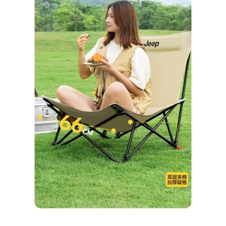 เก้าอี้เอนหลัง เก้าอี้ camping เก้าอี้สนามพับได้ พนักพิงยาว ปรับเอนได้ มีช่องใส่ของ เก้าอี้แคมป์ปิ้ง แบบพกพา