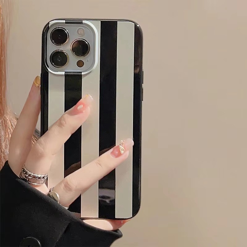 แฟชั่นสีขาวลายเคสโทรศัพท์สําหรับiphone 16 15 Pro Max 14 13 12 11 X XR XS Max 7 8 Plus 16E SE2 ShockProof Soft Cover