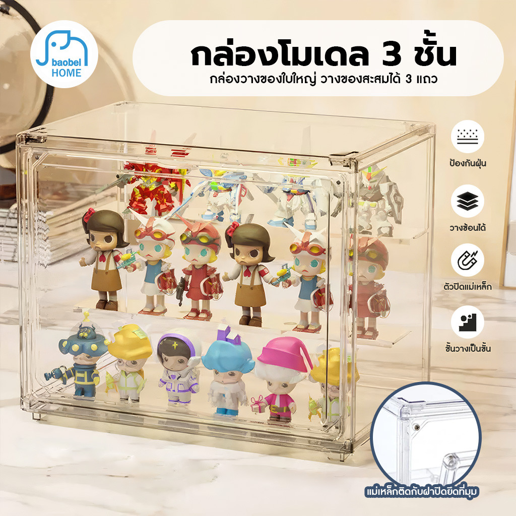 ลดล้างสต๊อก! กล่องโมเดลสามชั้นแบบใส ตู้โชว์โมเดล กล่องโชว์โมเดล กล่องอะคริลิคใส
