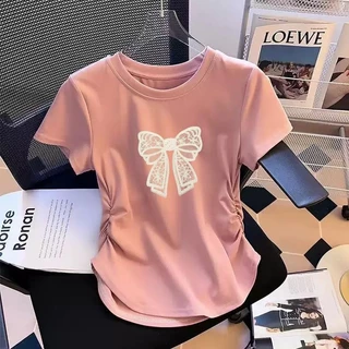 【พร้อมส่งจากกรุงเทพ】เสื้อแขนสั้นผู้หญิง เสื้อเอวจั้มสุดเซ็กซี เสือผู้หญิงสีพื้น แมทช์ง่าย ผ้านุ่ม ผ้าดีใส่สบายเหมาะกับอา