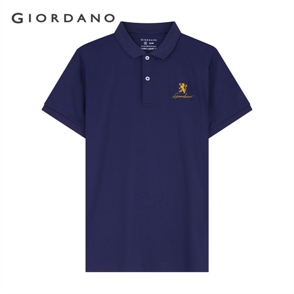 GIORDANO เสื้อโปโลชาย Men's Slim Interlock Plain Polo (Liquid Touch) 01015233