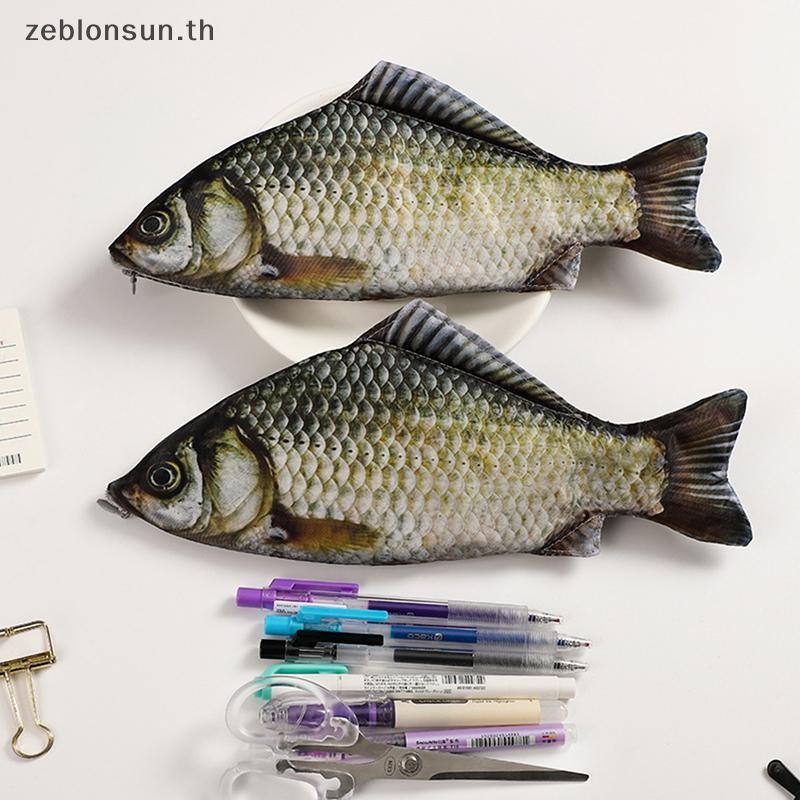 # Zeblonsun # Creative Funny Fish Shaped Pen Bag Pen Pens Crucian Carp Pencil Case Funny Student Sta