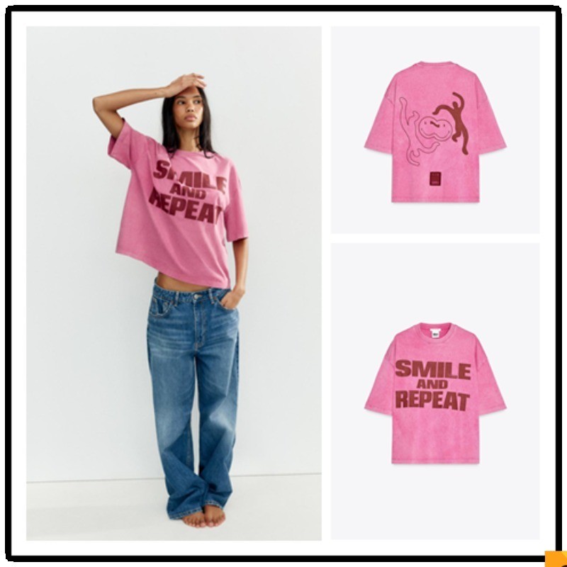 2025 ฤดูใบไม้ผลิผลิตภัณฑ์ใหม่ผู้หญิงเสื้อยืดล้างพิมพ์ลาย 6050345