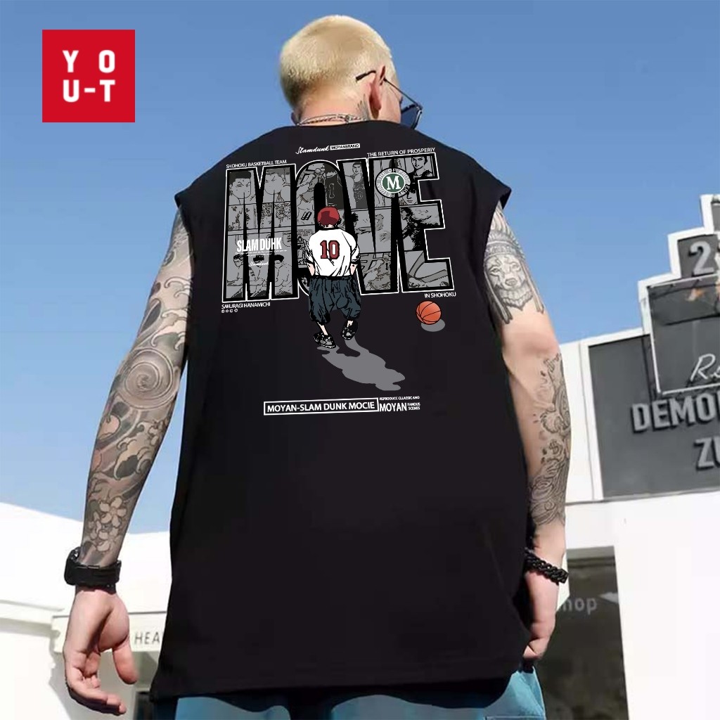 Y-T พร้อมส่ง!  ️เสื้อแขนกุด พิมพ์ “MOVE” เสื้อกั๊กแขนกุดชาย แฟชั่น สวมใส่สบาย คุณภาพสูง ผ้าฝ้าย100% S-4XL