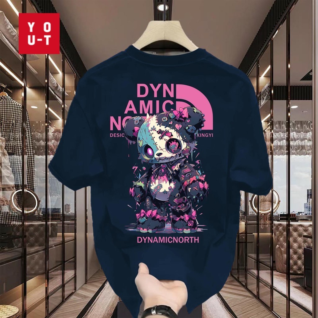 yout-trend🔥 พร้อมส่ง เสื้อยืด oversize unisex สไตล์เกาหลี ผ้าฝ้ายแท้ใส่สบาย ไม่แตกเมื่อซัก DYN AMIC 