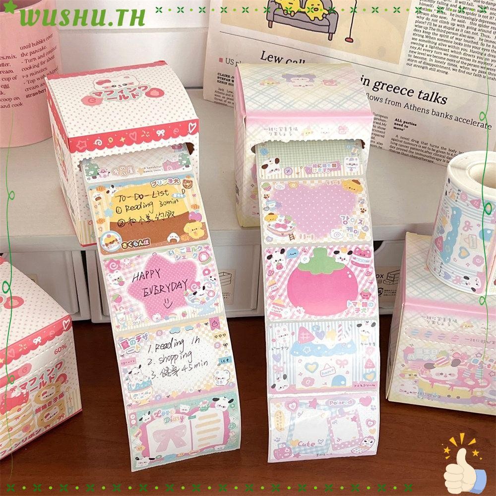 Wushu 256 ชิ้น/เซ็ต Memo Pad, เครื่องเขียนกาว Sticky Note, แบบพกพามัลติฟังก์ชั่น DIY การออกแบบแบบดึงออกได้ Notepad โรงเรียน/สํานักงาน