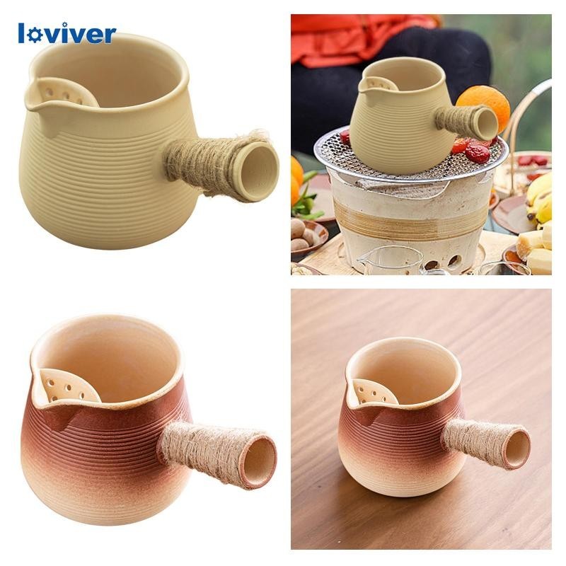 [ Loviver ] กาน ้ ําชากาน ้ ําชาจีนแบบดั ้ งเดิมหม ้ อชาพอร ์ ซเลนพร ้ อมที ่ จับด ้ านข ้ างสําหรับ