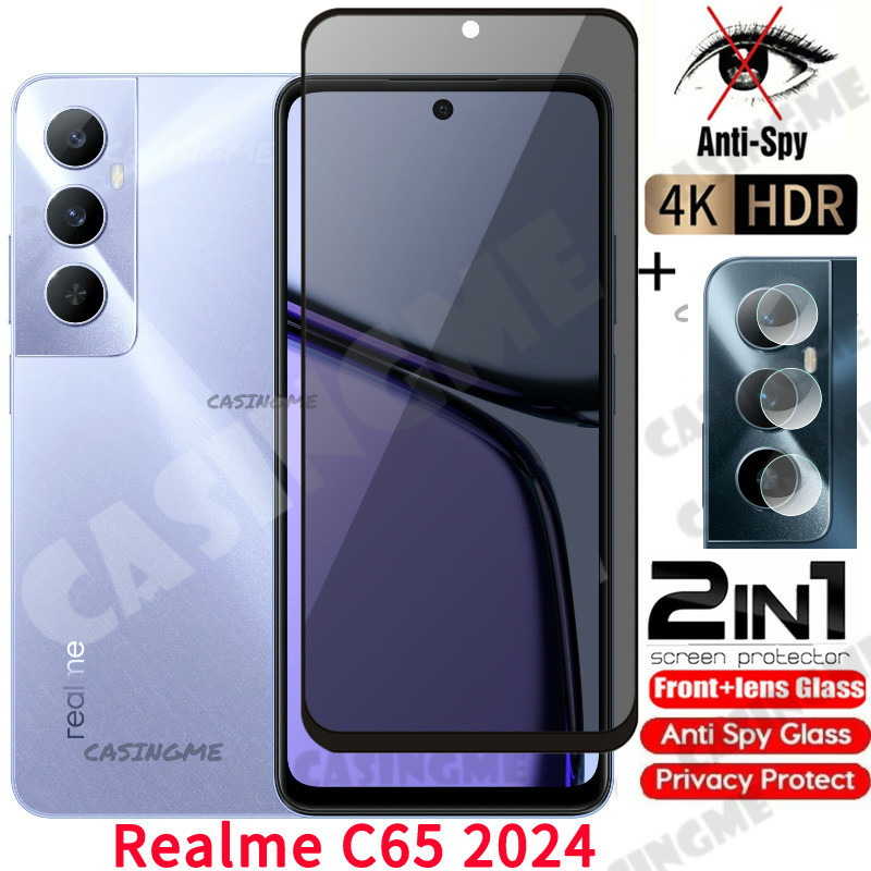 ฟิล์มกระจกนิรภัยกันรอยหน้าจอ ป้องกันการแอบมอง เพื่อความเป็นส่วนตัว สําหรับ Realme C65 2024 Realme C6