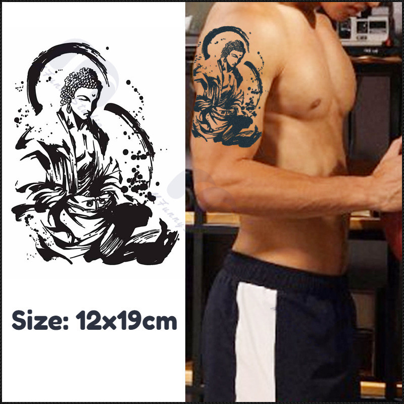 【MF Magic Tattoo】สติกเกอร์รอยสักชั่วคราว กึ่งถาวร ลายพระพุทธรูป 15 วัน