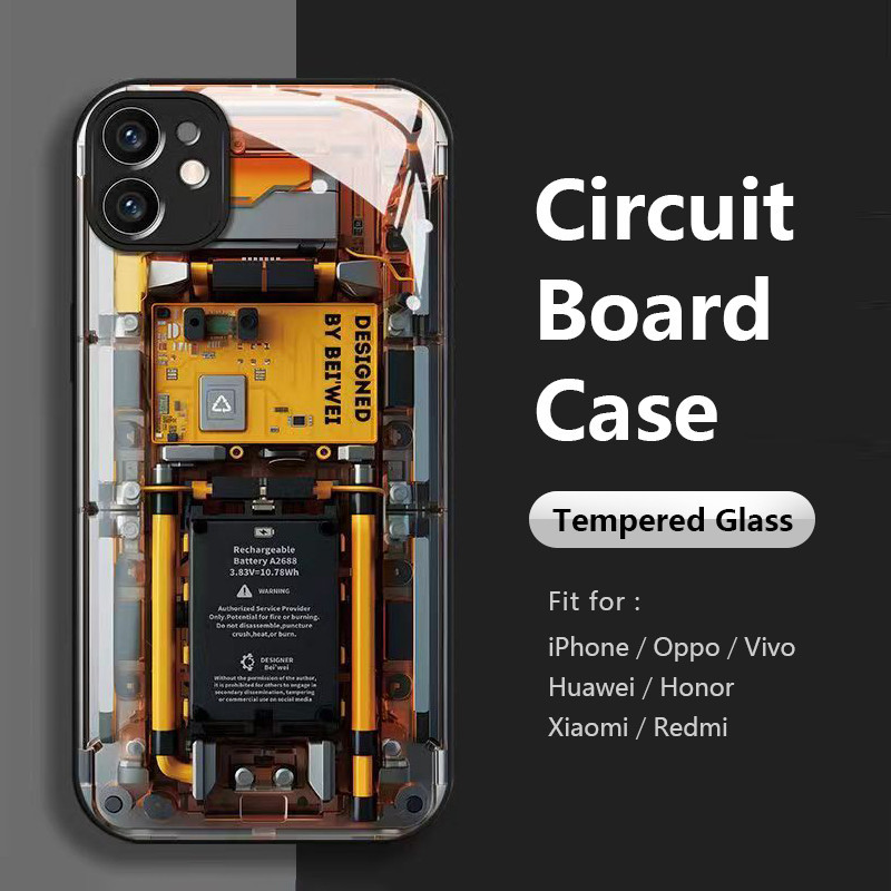 เคสโทรศัพท์มือถือ ป้องกันรอย ลายบอร์ดวงจร สําหรับ iPhone 15 14 8 7 6 6S Plus 13 12 Mini 11 Pro Max X XR XS Max Se 15Plus 14Plus 13Mini 12Mini 15Pro 14Pro 13Pro