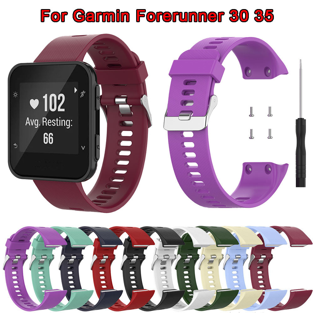 สายนาฬิกาข้อมือซิลิโคน อุปกรณ์เสริม สําหรับ Garmin Forerunner 30 35 Smartwatch Sport Bracelet Forerunner ForeAthlete 35J