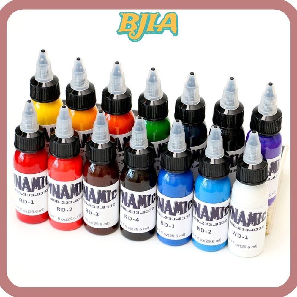 Bja สีสัก 30 มล. หมึกสักสีน้ําตาลดํา สีแดง สีเขียว สีขาว สีฟ้า สีม่วง สีชมพู