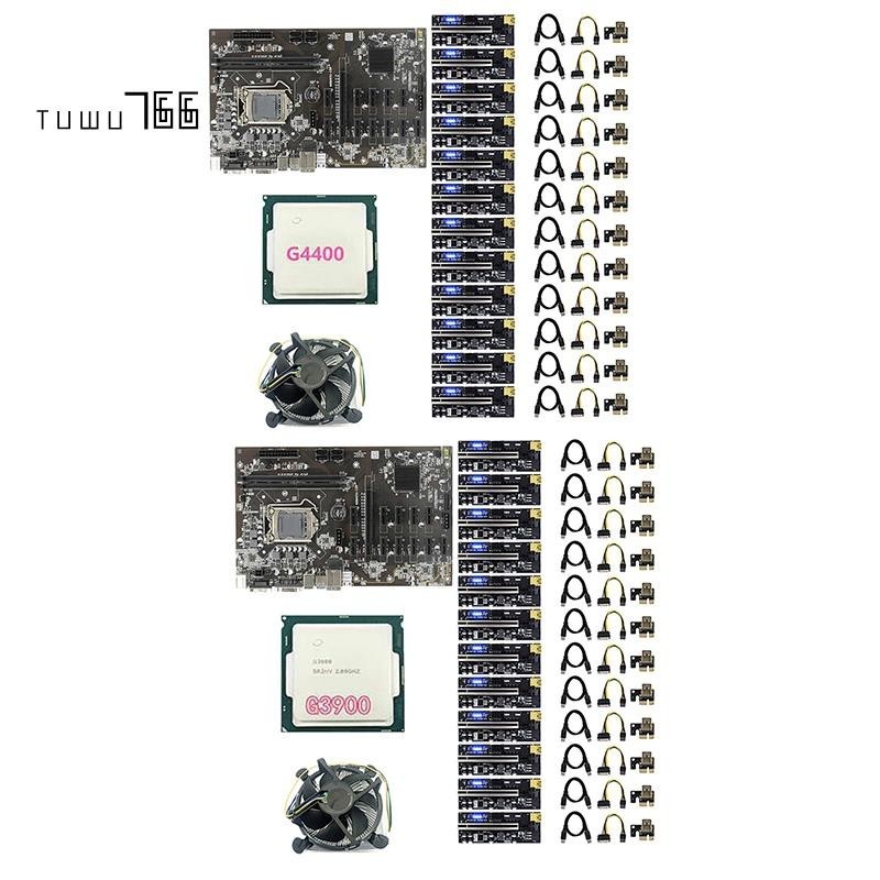 [tuwu766] เมนบอร์ดขุดเหมือง B250 BTC พร้อมการ์ดไรเซอร์ 12X009C PLUS PCIE และพัดลมระบายความร้อน CPU 12 GPU LGA1151 DDR4 DIMM สําหรับ Bitcoin