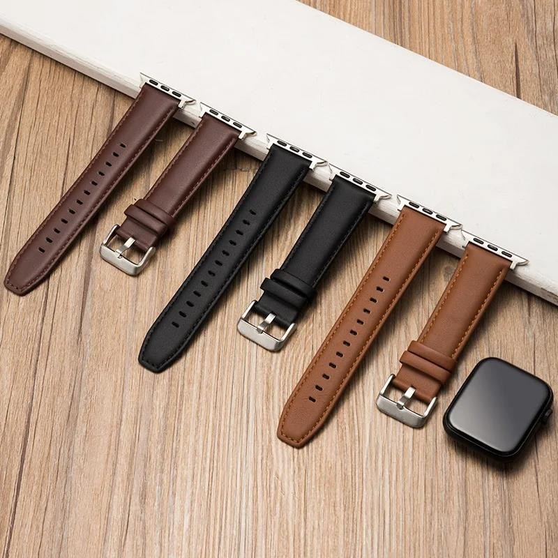 สายนาฬิกาข้อมือหนัง สําหรับ apple watch 49 มม. 44 มม. 45 มม. 42 มม. 38 มม. 40 มม. 41 มม. iWatch series 8 7 6 5 4 3 Se