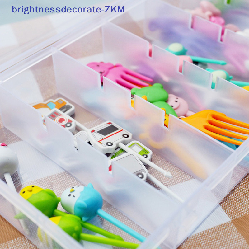 [Brightdecorate] กล่องพลาสติกใส ปรับได้ สําหรับใส่ผลไม้ ส้อม สําหรับเด็ก [TH]