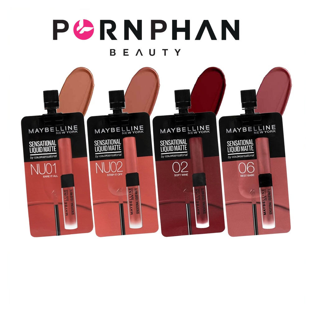 (ซอง) เมย์เบลลีน ลิปซอง ลิควิด แมท ลิปแมท Maybelline Sensational Liquid Matte 2ml