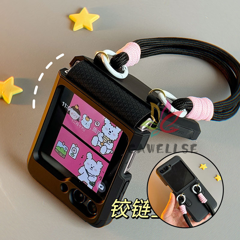 2 in 1 Heavy Duty Armor Matte Hard PC เคสโทรศัพท์ Samsung Galaxy Z Flip 5 Z Flip 6 Z Flip 4/3 ฝาครอบ
