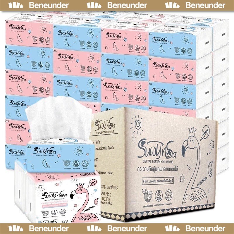 YTL ปลีก/ส่ง กระดาษทิชชู่ กระดาษชำระ กระดาษเช็ดหน้า หนา 3 ชั้น 1ห่อ210 แผ่น (แพ็ค1ชิ้น)