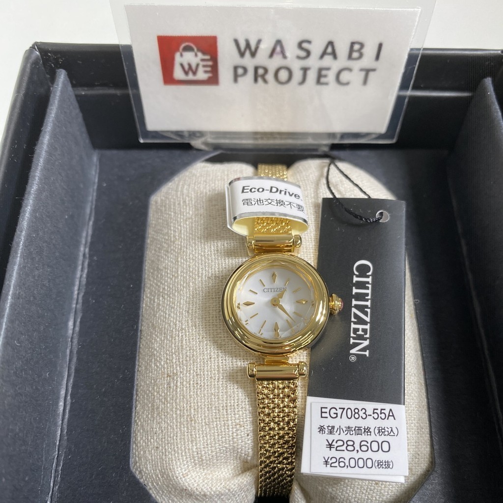 [Authentic★Direct from Japan] CITIZEN EG7083-55A Unused Kii Eco Drive Crystal glass Silver SS Women Wrist watch นาฬิกาข้อมือ