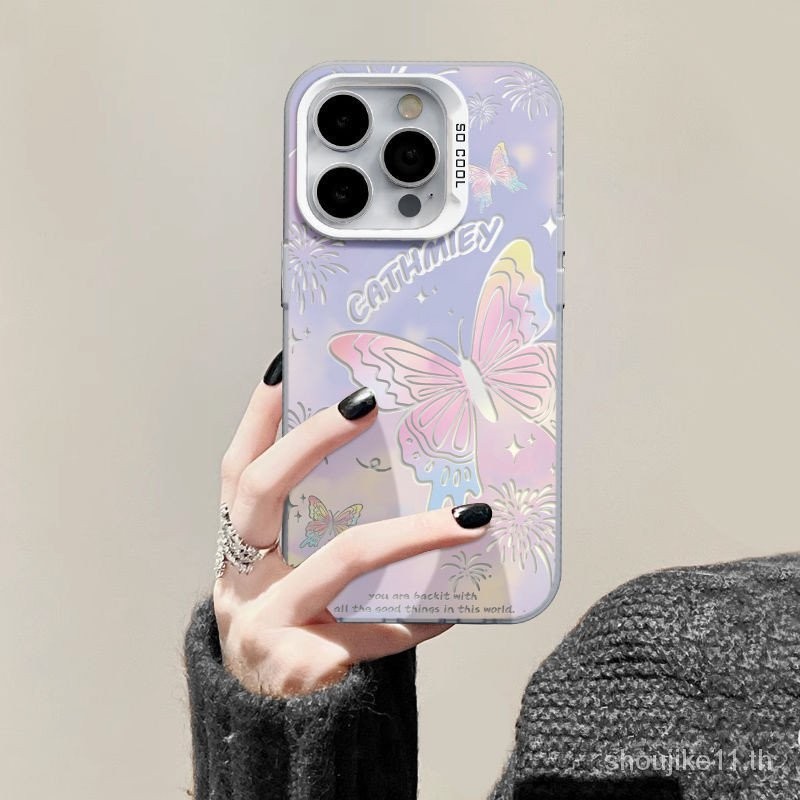 เคสโทรศัพท์มือถือ กันกระแทก ลายผีเสื้อ สําหรับ Iphone 14pro 15promax 12 11 14 13 5BTY