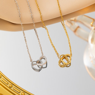 Yinuovo Interlock heart สร้อยคอสแตนเลสสีทองกันน้ําไม่เปลี่ยน…