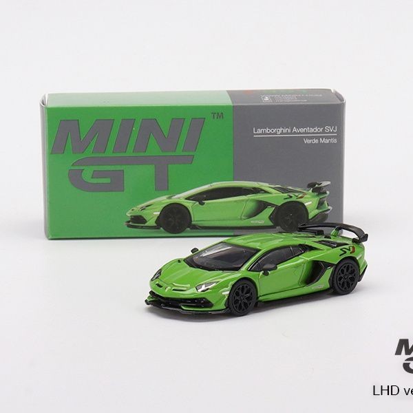 1: 64 MINIGT 391 Lamborghini SVJ Verde Mantis โมเดลรถโลหะผสมสีเขียว