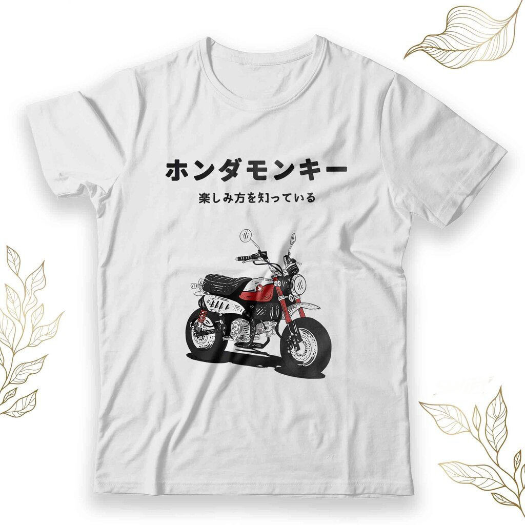 ใหม่ เสื้อยืด พิมพ์ลาย Honda Monkey japan kanji DISTRO สไตล์ญี่ปุ่นS-5XL เสื้อยืดผ้าฝ้ายฤดูร้อน