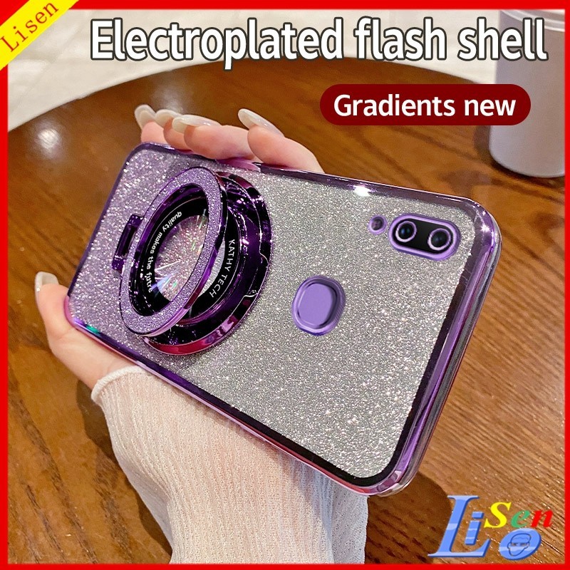 เคส Vivo V9/Y85/Y91/Y93/Y95/V11i/Y91C/Y1S/V15/V17/V19 Neo/V19 เคสโทรศัพท ์ ป ้ องกันการตกโปร ่ งใสพร ้ อมขายึด ZJSF