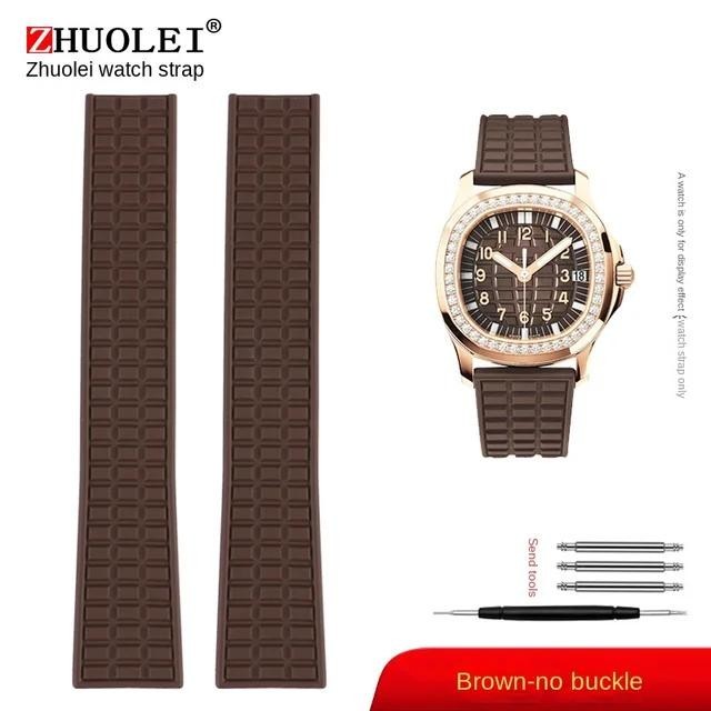 สําหรับ Patek Philippe สายนาฬิกา Aquanaut 5067A-001 ซิลิโคนผู้หญิงผู้ชายสายรัดนุ่มสายรัดข้อมือกันน้ําสร้อยข้อมือหัวเข็มขัดพับ