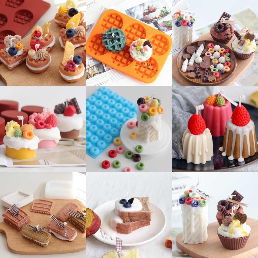3d ผลไม้เค้กเทียนซิลิโคนแม่พิมพ์ DIY พุดดิ้งขนมมูส Pastry Baking Mould Daisy บลูเบอร์รี่เทียนหอมแม่พิมพ์