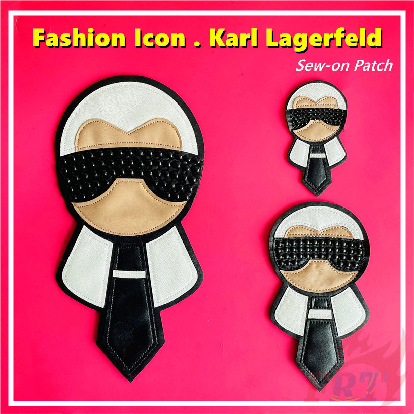 Fashion Icon . Karl Lagerfeld Leather Patch 1Pc DIY Sewing on Patches Decoration Accessories